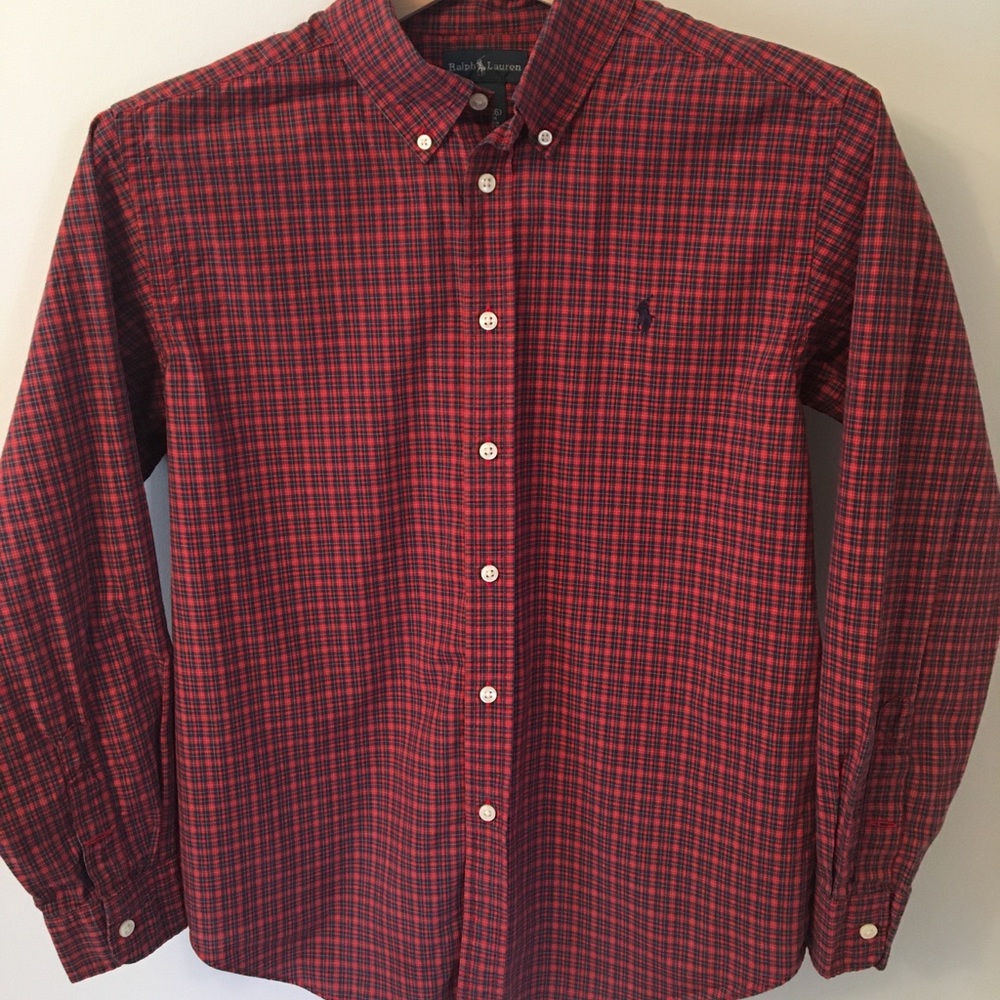 Ralph Lauren plaid button down. Large 16 -18